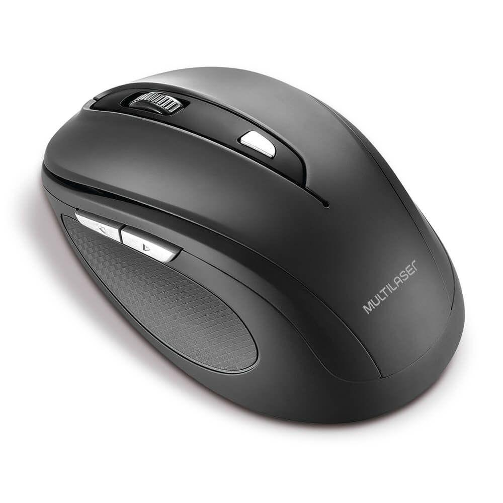Multilaser Comfort MO237 - Mouse Sem Fio, 2.4 Ghz, 6 Botões, Preto
